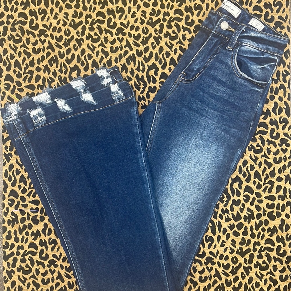 KanCan Flare bottom dark wash jeans
